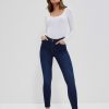 Christmas Moodo Jeans | Jeansy Skinny Push Up Granatowe