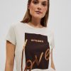 Christmas Moodo Bluzki | T-Shirt Z Nadrukiem Piaskowy