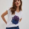 Christmas Moodo Bluzki | T-Shirt Z Nadrukiem Mandali Bialy