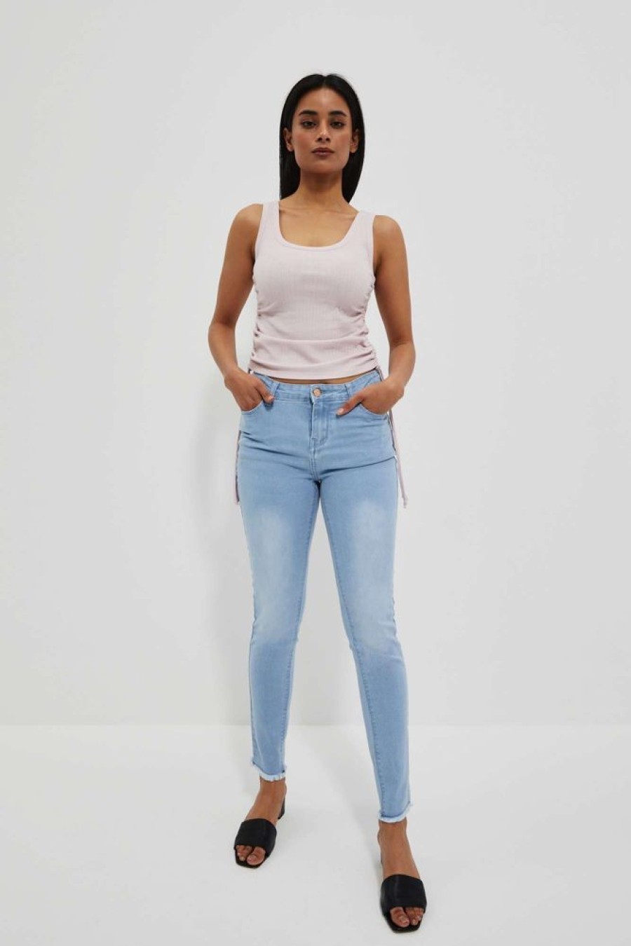 Christmas Moodo Jeans | Jeansy Push Up Blekitne