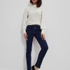 Christmas Moodo Jeans | Jeansy Push Up Zapinane Na Guziki Granatowe