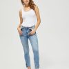 Christmas Moodo Jeans | Jeansy Skinny Z Guzikami Blekitne