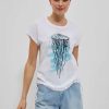 Christmas Moodo Bluzki | T-Shirt Z Nadrukiem Meduzy Bialy