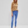 Christmas Moodo Jeans | Jeansy Medium Waist Z Przetarciami Nad Kolanami Niebieskie